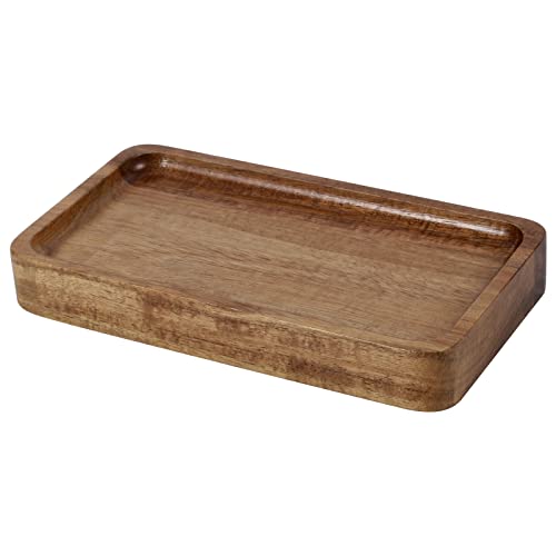 Vanity Tray, Bathroom Tray, Soap Dispenser Tray for Bathroom, Kitchen and Home Decor(Acacia-Small) - color: Acacia