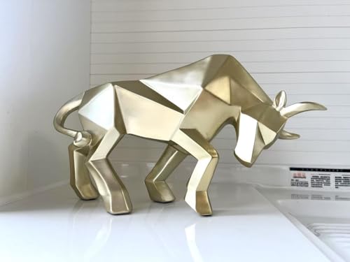SMRTHMRT Abstract Geometric Sculptures Animals Statues,Collectible Figurines Home Office Tabletop Ornaments (Gold) - color: Gold
