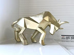 SMRTHMRT Abstract Geometric Sculptures Animals Statues,Collectible Figurines Home Office Tabletop Ornaments (Gold) - color: Gold