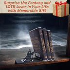 Renovatio Black Metal Bookend – Sturdy, Non-Slip Minimalist Bookends with Non-Skid Base for Shelves – Unique Geeky Decor for Home, Office & Kids Room – LOTR - style: LOTR