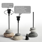 3 Pack Modern Tapered Candlestick Holders with Removable Cup, Handmade Stone Look Candle Holder, Weighted Base Resin Candle Sticks Holder Decor for Dining Table, Mantel & Home