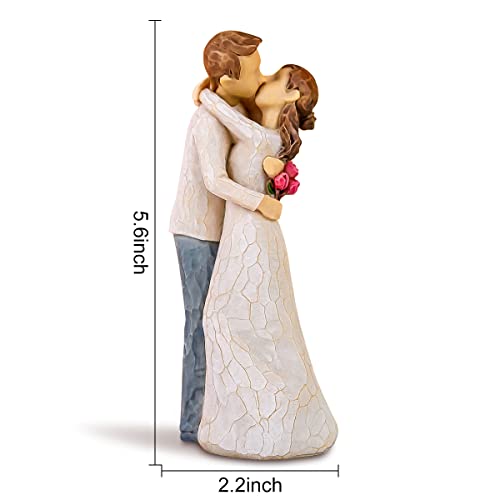 AIDLNS Couple Figurine Gift for Wife - Husband and Wife Hug Statue Hand-Painted Sculpture Romantic Anniversary Birthday Christmas Love Gifts for Girlfriend Boyfriend - color: Couple Figurine