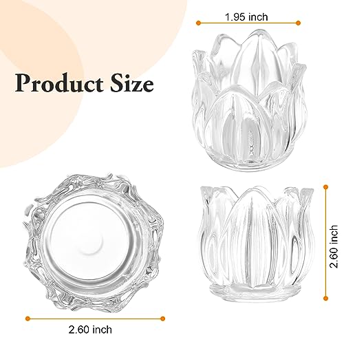 GOLDEAL 6Pcs Clear Votive Candle Holders,Clear Thick Glass Tea Light Candle Holder Bulk,Tealight Candle Jars for Wedding Table Decor,Party Supplies,Bridal Shower,Baby Shower,Tables Centerpieces - color: Clear