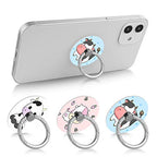 Bonoma Phone Ring Stand, 3 Pack Cute Cow 360 Degree Rotation Finger Grip Stand Holder Compatible with Smartphones and Tablets - color: Cute Cow