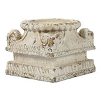 SOFE Column Pedestal Stand for Decoration Display, Distressed White Small Plant Stand, Large Candle Stand, Column Side Table, Classic Plinth Bases for Wedding Party Home Garden