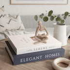 MAOBUYOU Bookshelf Decor Thinker Statue, Abstract Art Reading Sculpture Figurine, Modern Home Decoration for Living Room Office Shelves Coffee Table Desk, Beige