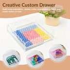 Acrylic Trays for Needlepoint 6" x 6", Scalloped Acrylic Tray with Drawer for Insert Needlepoint, Photos, Art, Fabric, Napkin, Messages Display Basket, Decorative Tray Gift for Home Office - size: 6''x6''x2.5''