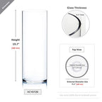 WGV Cylinder Vase, Width 7", Height 20", Clear Wide Large Diameter Flower Glassware, Floral Container, Planter Terrarium for Wedding Party Event, Home Accent Decor, 1 Piece - size: 7"x20"H