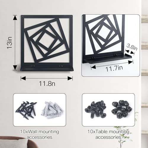 2Pcs Black Metal Wall Art Decor Farmhouse Black Candle Holder Minimalist Wall Art Retro Bathroom Decor Farmhouse Decoration for Bathroom Living Room Bedroom (Modern)