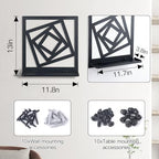 2Pcs Black Metal Wall Art Decor Farmhouse Black Candle Holder Minimalist Wall Art Retro Bathroom Decor Farmhouse Decoration for Bathroom Living Room Bedroom (Modern)