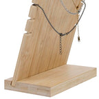 MyGift necklace display standMyGift 2-Pack Bamboo Jewelry Display Stands with PU Panel & Multi-Rung Design – Detachable Bases, Non-Scratch Surface jewelry display for vendors, - color: White