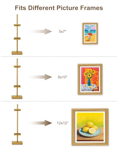 Adjustable Tabletop Easel Stand, Gold Picture Easels for Display Up to 17" H, Metal Picture Frame Holder Stand Table for Art, Photo (2 Pack) - color: Gold 2Pack