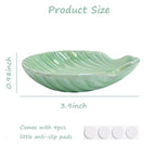 Ceramic Shell Ring Holder Dish, Small Shell Trinket Dish, Beachy Jewelry Plate for Earrings Necklace Valentine's Mother's Day Christmas Birthday Gifts for Women, 3.9", Ice Green Iridescent Surface - color: Ice Green