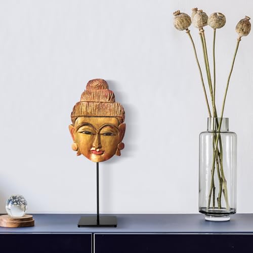 RattanView Mask Display Stand Holder for African and Tribal Mask Artifacts Statues Sculpture Figurine for Displays, Shows and Art Exhibits(4.72 x 4.72 x 16.5 Inch) - size: 4.72 x 4.72 x 16.54 Inch