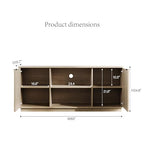 60'' Fluted TV Stand, Console Table, Mid Century Modern Curved TV Stands with Water Wave Shaped Door, Entertainment Center with Metal Handle, Living Room (Cream Yellow Wood Grain)