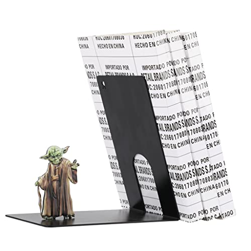 Creative L Shaped Color Book Ends, Heavy Duty Metal Bookends Office Home Decorative Book Stopper Bookshelf Gift (Color : Black)