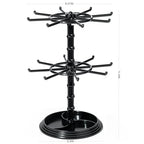 2pcs black 2 Tier Rotating Jewelry Display Stand, Necklace Holder, Jewelry Tree Stand, DIY Organizer for Bracelets, Necklaces, Earrings, Rings, Watches (2 pcs black) - color: 2 pcs black