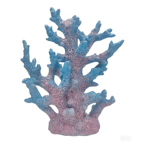 Etlemonde Beach Coastal Decor Coral Reef Home Decor Coral Statue Sculpture Home,Desk,Bathroom,Desktop Shelf Statue,Marine Themed Gifts (Gradient Cyan Coral) - color: Gradient Cyan Coral