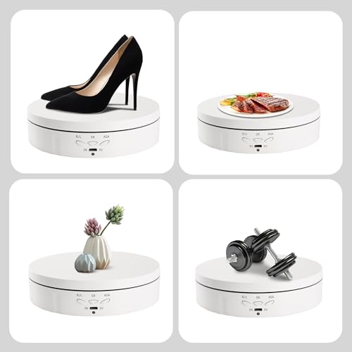 Rotating Display Stand White Turntable Stand 5.7 Inch Spinning Stand for Product Shows