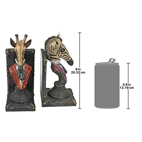 Design Toscano Serengeti Soiree Giraffe and Zebra Bookends - style: Giraffe and Zebra