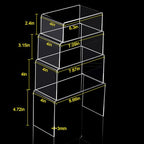Chuangdi 20 Pcs Acrylic Display Risers, Clear Product Stand, Jewelry Display Riser Shelf Showcase Fixtures for Figure Dessert Cupcake Candy Action Showcase(Extra Large Set) - color: Clear, size: Extra Large Set