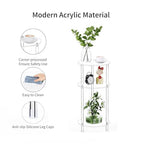 Clear Round Acrylic Side Table for Small Spaces, 11.81" L x 11.81" W x 24.6" H, 3 Tier Small Modern Drink End Table Nightstand, Minimalist Bedside Table for Living Room, Bedroom, Bathroom - size: 3 Tier 1-Pack (24.6"H)