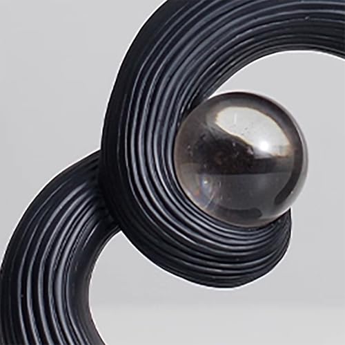 Modern Black and White Ceramic Sculpture - Abstract Art Centerpiece for Dining Table, Coffee Table Decor, Home & Office (Black) - color: Black