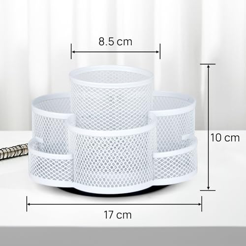 Topwey Pen Holder for Desk, Rotating Pencil Holder, Cup Holder for Desk Office, Pen Organizer (Pure White) - color: Pure White