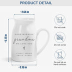 Personalized Grandma Ceramic Vase - Custom Good Morning Grandma We Love You Flower Vase with Grandkids Names, Unique Gift for Mom, Nana, Gigi, Mother's Day, Birthday - color: Style 01