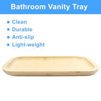 Jiozermi 9.84" Bamboo Serving Tray for Tea, Perfume, Food, Candles & Cosmetics - size: 9.8" x 5.5" x 0.8"