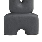 Deco 79 Ceramic Abstract Dual Opening U-Shaped Vase with Glossy Speckled Texture, 11" x 4" x 15", Black - color: Black