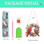 Auremi Cardinal Diamond Art Hanging Kit for Adult, Special Shaped Rhinestone, DIY Acrylic 5D Christmas Diamond Painting Window Pendants Signs, Home Garden Wall Hanging Ornament - color: Cardinal