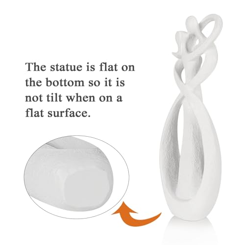 Trycooling Kissing Lovers Statue Abstract Sculpture Resin Statues for Home Decor Modern Home Office Desktop Shelf Bookshelf Decor (White, Large) - color: White, size: Large