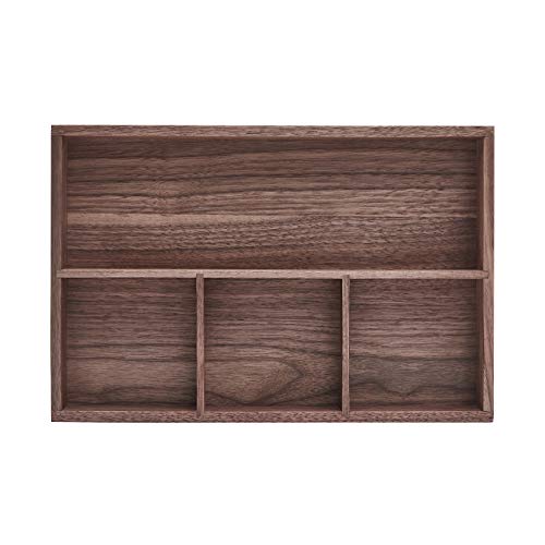 pandapark Wood Organizer Tray,Black Walnut,Desk & Drawer Storage Box (Walnut Master) - color: Walnut Master-4
