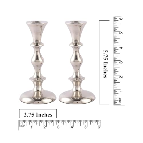 Rely+ Silver Candle Holders Set of 2 Decorative Centerpiece Table Candlesticks Holders for Taper Candles Home Decor Easter Candle Holders for Dinner Party Wedding Decorations - color: Silver