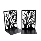 YXQ Book Ends for Shelves Decorative,Tree Metal Bookend Supports for Home Office School Heavy Books, Set of 3 Black Book Holders for Shelf Unique Decoration Book Stoppers