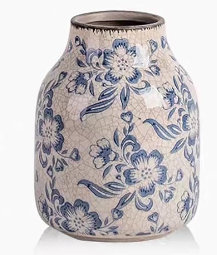 Vintage Blue and White Porcelain Flower Vase Home Decor