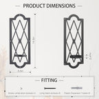 OYEFLY 2 Pcs Metal Candle Sconce,Rustic Wall Candle Sconces (Black)