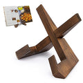 PUERSI Cookbook Stand for Kitchen, Recipe Book Holder for Kitchen Counter, Wooden Cookbook Holder, Rustic Cook Book Holder Stand - Rustic Brown - color: Brown