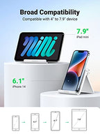 UGREEN Cell Phone Stand for Desk Phone Holder Foldable Portable Adjustable Compatible with iPhone 17 Air 16 15 14 13 Pro Max, iPhone 12 11 Plus SE XS XR 8 7, Office Desk Travel Accessories, White - color: White