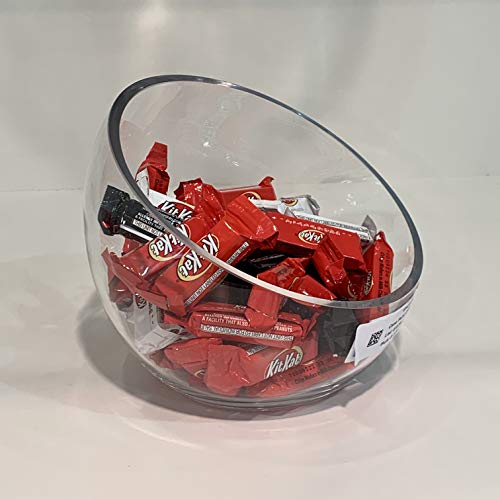 WGVI Clear Slant Cut Bowl Glass Vase, Glass Terrarium, Candy Dish, Glassware, Slant Open: 7". Height: 6" x 2.7". Base: 4" (1 Piece) - size: Slant Bowl 6"H