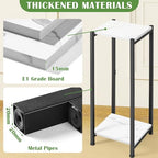 Dipion Tall Plant Stand Indoor,31 Inch Plant Stands,2 Tier Metal Plant Stand with Heavy Duty Wood,Marble White and Black