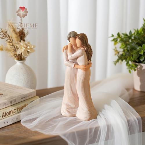 Storieme Sentimental Gifts for Mom from Daughter: Mother Daughter Hugging Resin Figurines Sculpture - Mom's Gift for Birthday Mother's Day Christmas Home Decor - style: Hugging