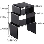 Chuangdi 2 Sets Acrylic Display Risers, Product Stand, Jewelry Display Riser Shelf Showcase Fixtures for Dessert Cupcake Candy Figure Treat Action Showcase(Black,Small Set) - color: Black, size: Small Set