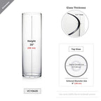 WGV Cylinder Vase, Width 6", Height 20", Clear Glass Container Terrarium Candle Holder for Wedding Centerpiece, Party Event, Home Office Decor, 1 Piece - size: 6"x20"H