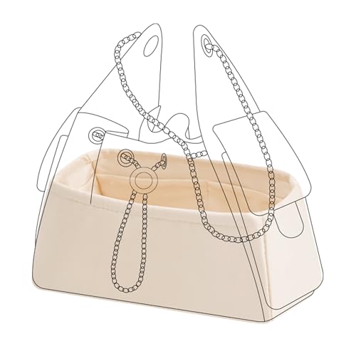DGAZ Silk Purse Organizer Insert Fits Chanel 25 Handbags，Silky Smooth Bag Organizer，Luxury Handbag & Tote Shaper(Craie,Mini) - color: Craie, size: Mini