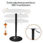 HOOBRO Bar Table, Height-Adjustable Round Pub Table 27-35.4 Inches with Sturdy Base, Modern Style, Easy to Assemble, Suitable for Small Space, White BW58BT01G1 - color: White