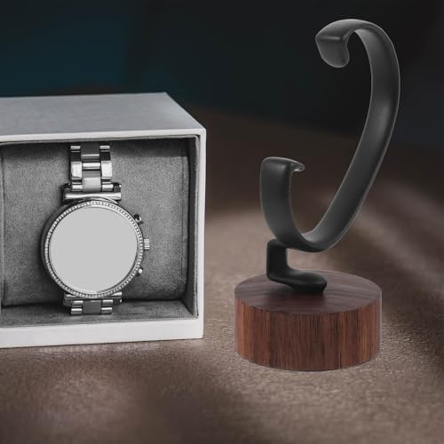 Watch Display Stand Show Rack Wrist Watch Holder Wrist Watch Display Holder Wrist Watch Displaying Holder Watch Stand Men and Women Black Walnut Storage Rack Wood, 10.50X4.80X4.80CM - color: Multi, size: 10.50X4.80X4.80CM