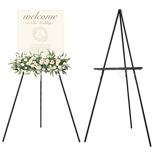 MEEDEN Wooden Easel Stand for Display: Black Wood Tripod for Wedding Sign - Poster Board Holder for Welcome Picture - style: Black