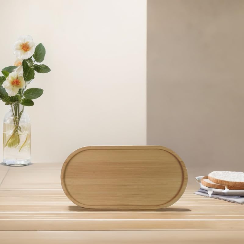2PCS Bamboo Bathroom Trays - Suitable for The Bathroom,Kitchen,Breakfast Tray and Decorative Tray (7.68 in * 3.74 in) - size: 7.68 in * 3.74 in
